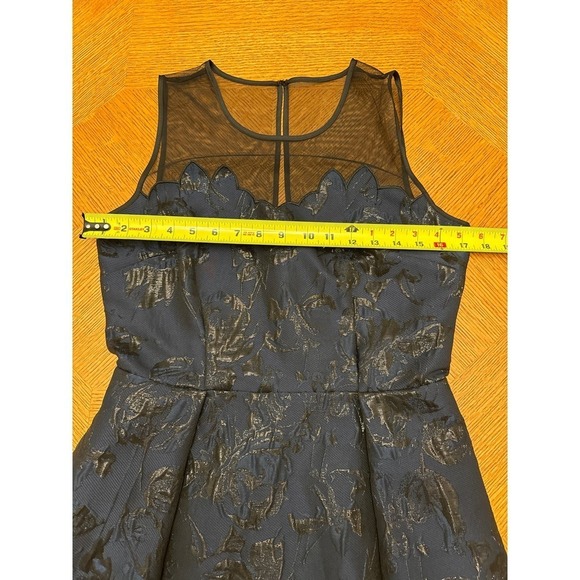 Luxe by Carmen Marc Valvo Blue and Black Cocktail Dress Size 4 - Picture 4 of 8